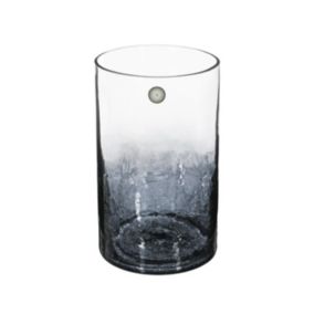 Vase cylindrique en Verre craquelé H 20 cm