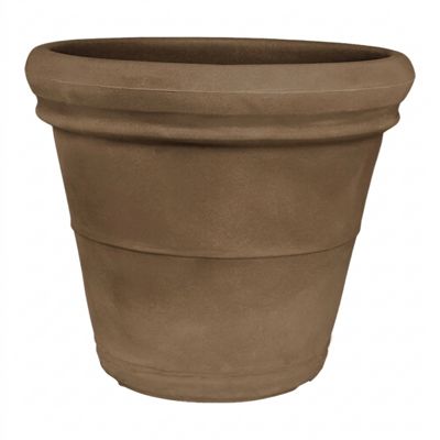Vase décoratif classique traditionnel diamètre 45 H36 en polymère bronze résistant pour plantes de jardin et terrasse