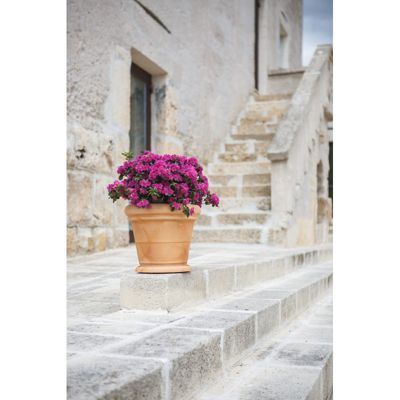 Vase décoratif classique traditionnel diamètre 45 H36 en polymère bronze résistant pour plantes de jardin et terrasse