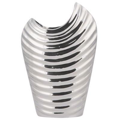 Vase décoratif ECETRA 26 cm Grès Argenté