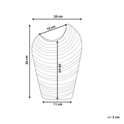 Vase décoratif ECETRA 26 cm Grès Argenté