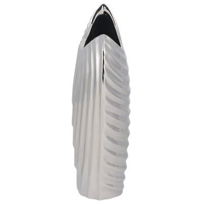 Vase décoratif ECETRA 26 cm Grès Argenté