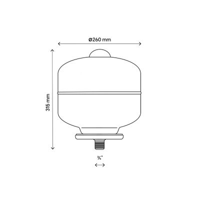 Vase d'expansion sanitaire Flomasta 12L