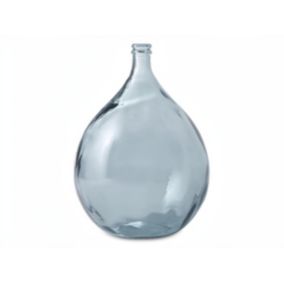 Vase Dame-Jeanne en verre recyclé 34L - H.56 cm - SILICE - Transparent bleuté