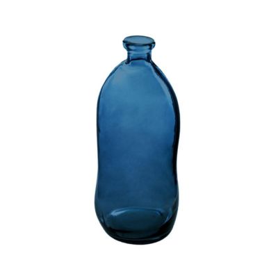 Vase "Dame Jeanne" - verre recyclé - bleu orage H51 cm - Atmosphera