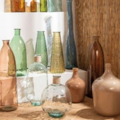 Vase décoratif style dame-jeanne en verre transparent Ø.60 cm Deko&Co