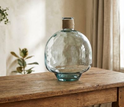 Vase décoratif style dame-jeanne rond en verre transparent Ø.40 cm Deko&Co