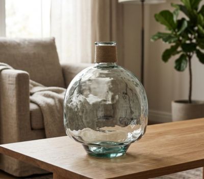 Vase décoratif style dame-jeanne rond en verre transparent Ø.40 cm Deko&Co