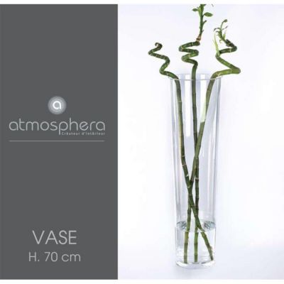 Vase Design "Conique" 70cm Transparent