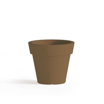 Vase design moderne diamètre 80 H70 en polymère bronze résistant pour intérieur et extérieur - Fabriqué en Italie - Monacis
