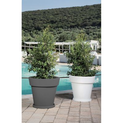 Vase design moderne diamètre 80 H70 en polymère bronze résistant pour intérieur et extérieur - Fabriqué en Italie - Monacis