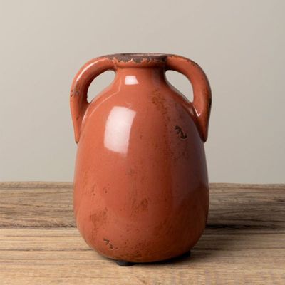 Vase à deux anses blush céramique 12x9cm