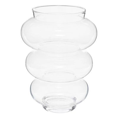 Vase double en verre modelé Ambre H 35 cm