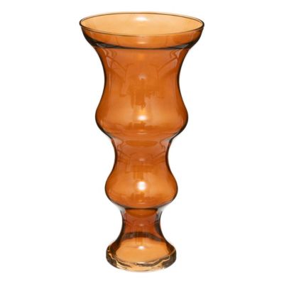 Vase double en verre modelé Ambre H 35 cm