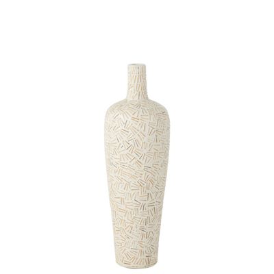 Vase en céramique blanche 30x30x80 cm