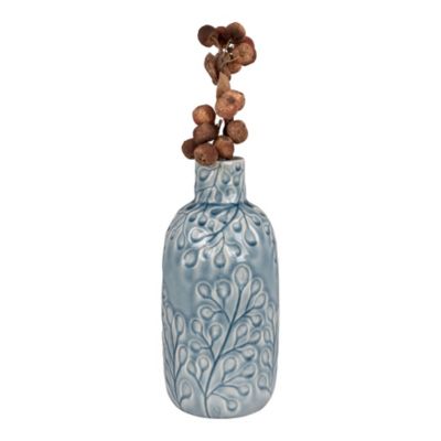 Vase en céramique bleu élégant - Dimensions Diam.12x26 cm