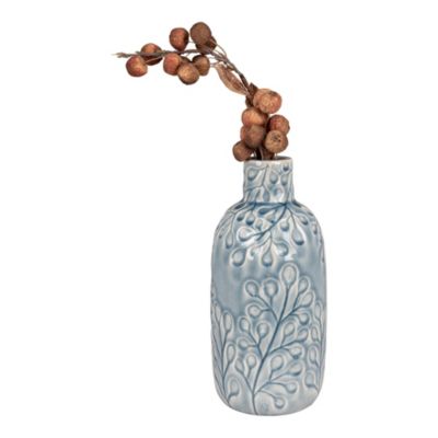Vase en céramique bleu élégant - Dimensions Diam.12x26 cm