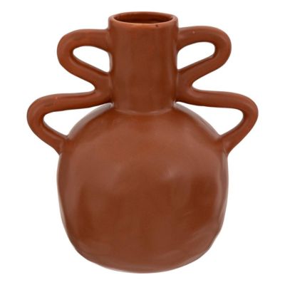 Vase en céramique H20cm marron cannelle - Atmosphera
