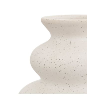 Vase en céramique mouchetée Blanc sable H 20 cm