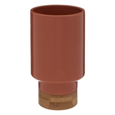 Vase en Céramique Pêche et Bambou D 10 x H. 17,8 cm