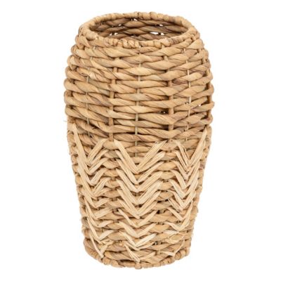 Vase en fibres naturelles tréssées H 35 cm