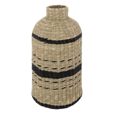 Vase en paille & métal H40cm - Atmosphera