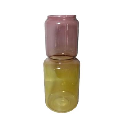 Vase en verre bicolore dégradé Ø12 x H.30cm Ornami