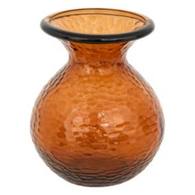 Vase en verre martelé Ambre H 25 cm