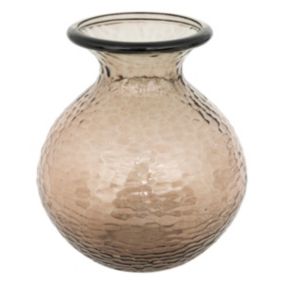 Vase en verre martelé Marron H 33 cm