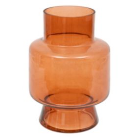 Vase en verre modelé Rose Terracotta H 20 cm