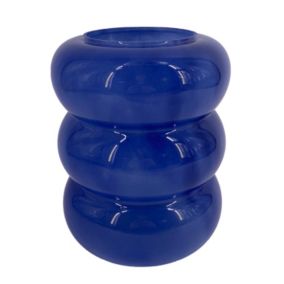 Vase en verre opaque fome boule bleu Ø16 x H.23 cm Ornami