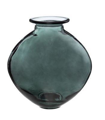 Vase en Verre recyclé Vert D. 24 x H. 26 cm