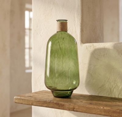 Vase en verre vert transparent H.59,5 cm Deko&Co