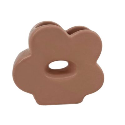 Vase fleur en céramique rose Ø13,4 x H.11,5cm Ornami