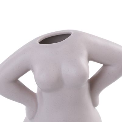 Vase à fleurs KILKIS 24 cm Céramique Beige