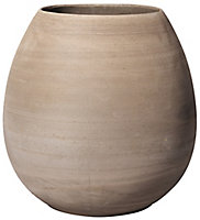 Vase haut rond terre cuite Deroma Goccia grigio Ø28 x h.28 cm