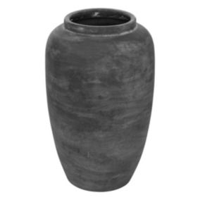 Vase Jarre en céramique Gris Anthracite aspect texturé H 60 cm