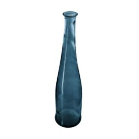 Vase long en Verre recyclé Bleu orage H 80 cm