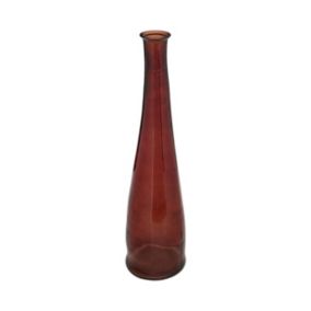 Vase long en Verre recyclé Rouge Ambre D. 18 x H. 80 cm