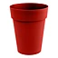 Vase mi-haut rond plastique Eda Toscane rouge rubis ø44 x h.53 cm