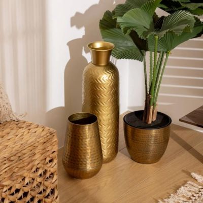 Vase "Night" métal doré H45cm - Atmosphera Créateur d'intérieur