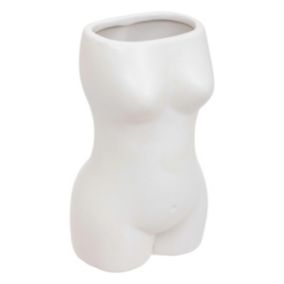 Vase Objet déco en céramique Blanche H 17 cm