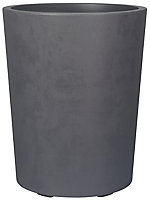 Vase rond à réserve d'eau plastique Deroma Millennium anthracite Ø43,5 x h.53,5 cm