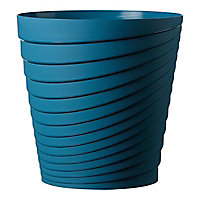 Vase rond plastique Deroma Slinky bleu cobalt Ø35 x h.35 cm
