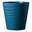 Vase rond plastique Deroma Slinky bleu cobalt Ø35 x h.35 cm
