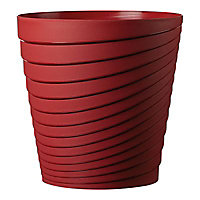 Vase rond plastique Deroma Slinky rouge griotte Ø35 x h.35 cm