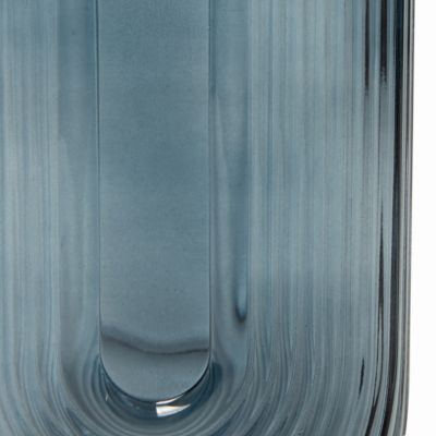 Vase verre Ullu effet strié bleu gris Ø12,9 x H.18,6cm JBY creation