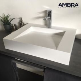 Vasque 60 cm à poser en solid surface - Soko Blanc