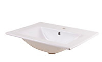 Vasque à encastrer céramique blanc COOKE & LEWIS Faros 60 cm