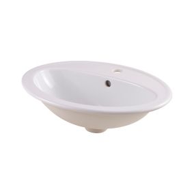 Vasque à encastrer céramique GoodHome Turso Blanc NF